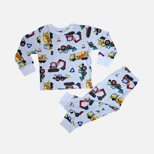 Kids Cotton Night Suit – Grey "Future Worldwide" Print