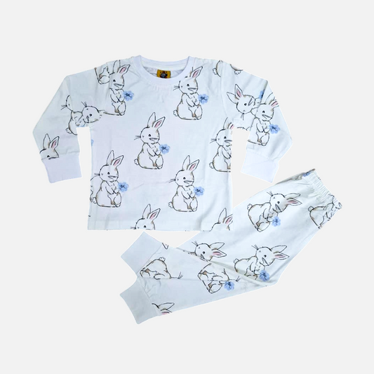 Kids Soft Cotton Night Suit – Cute Bunny Print